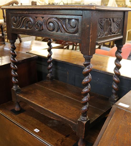 Flemish style carved oak sidetable